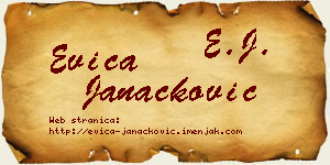 Evica Janaćković vizit kartica